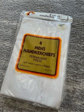 Vintage White Men's Handkerchiefs - Set of 4